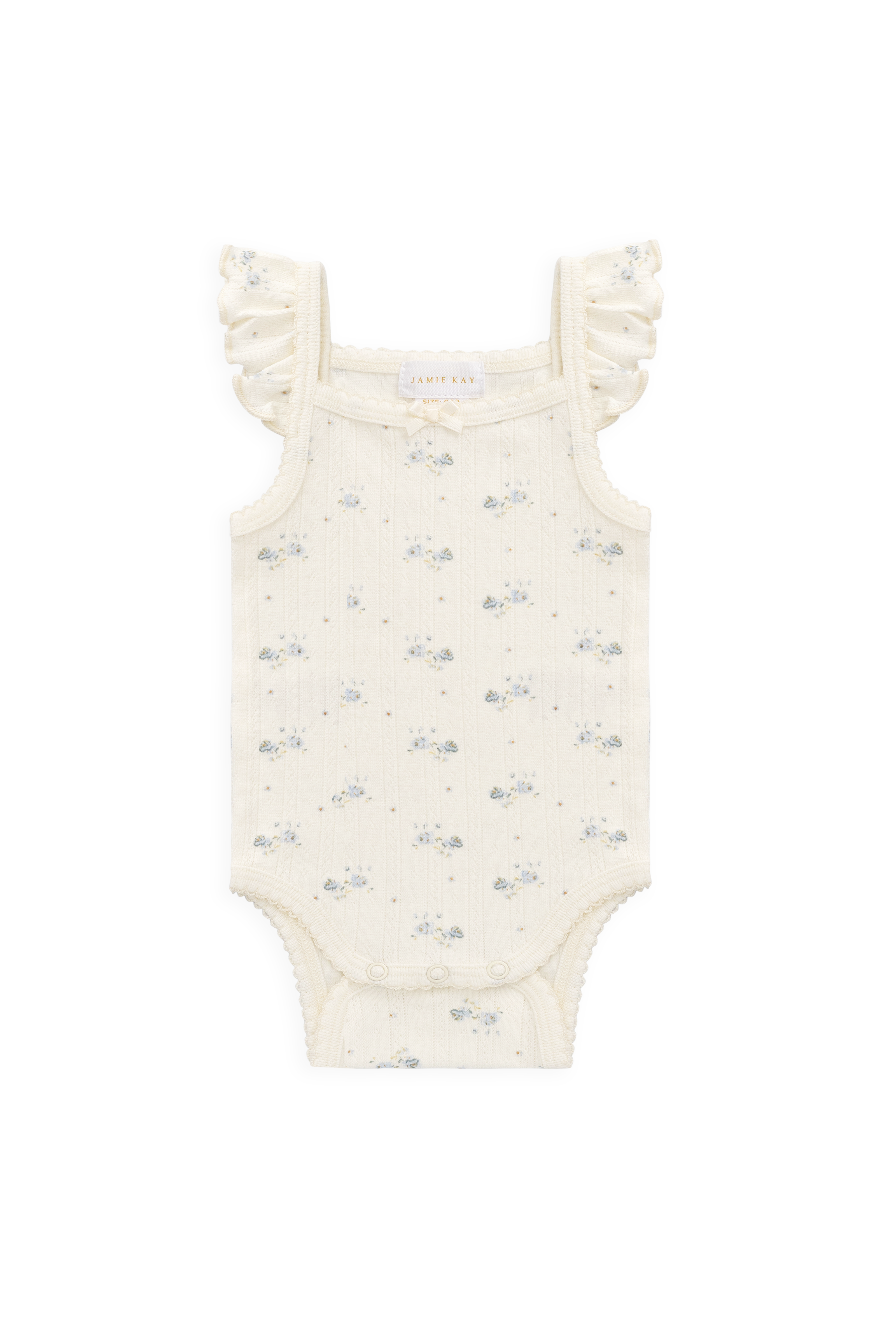 Organic Cotton Pointelle Bodysuit - Blue
