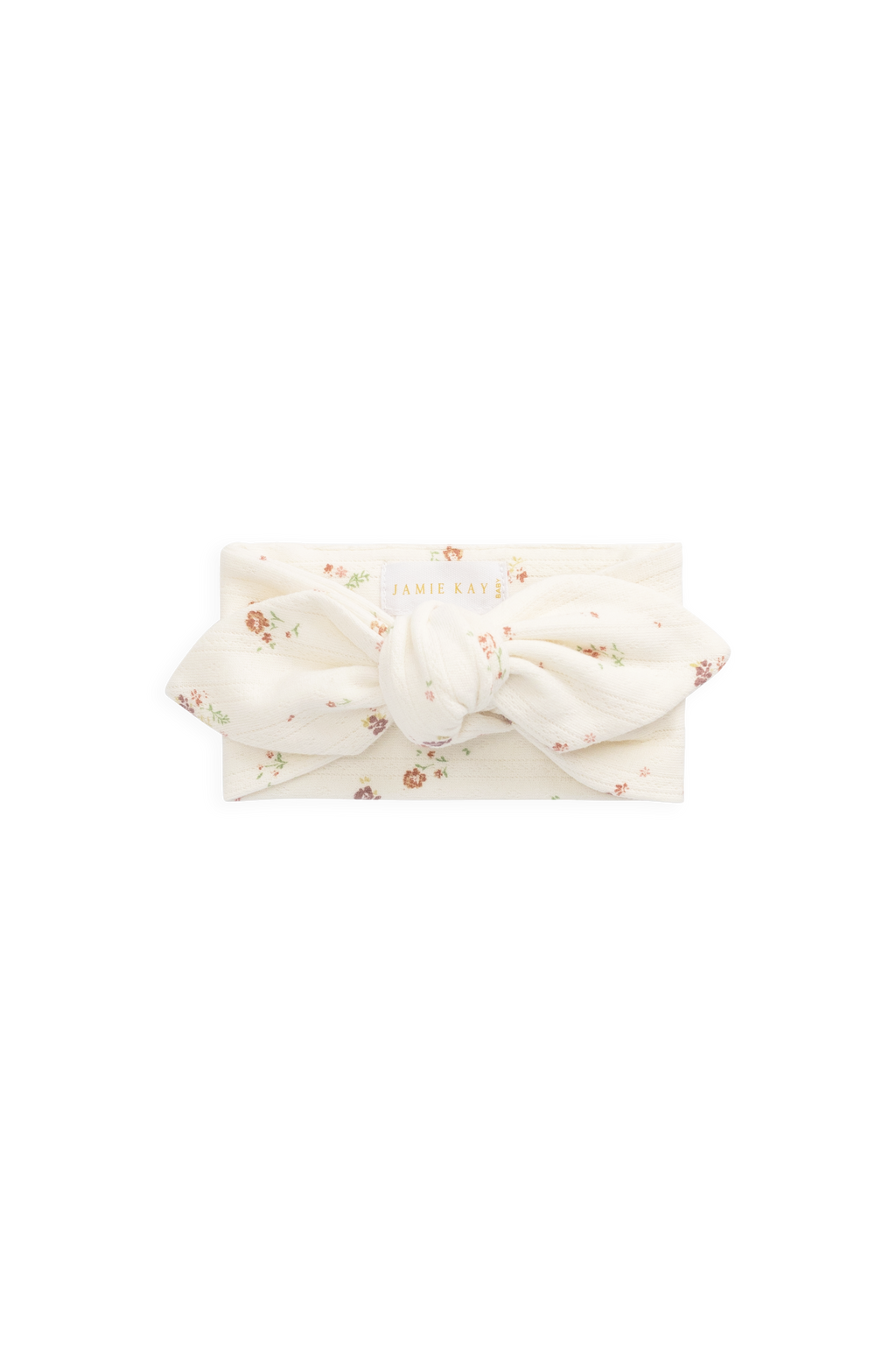 Organic Cotton Pointelle Headband - Egret