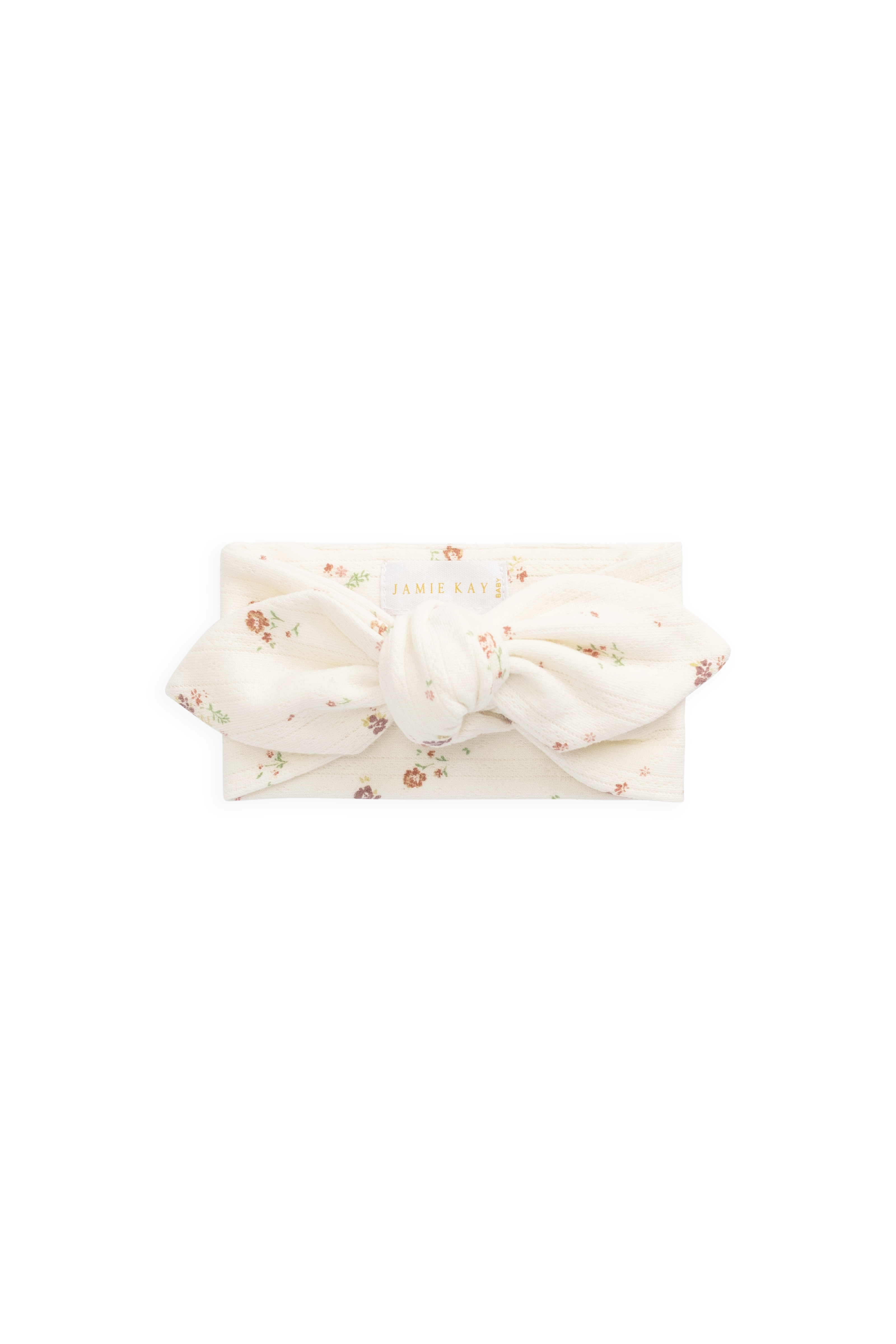 Organic Cotton Pointelle Headband - Egret