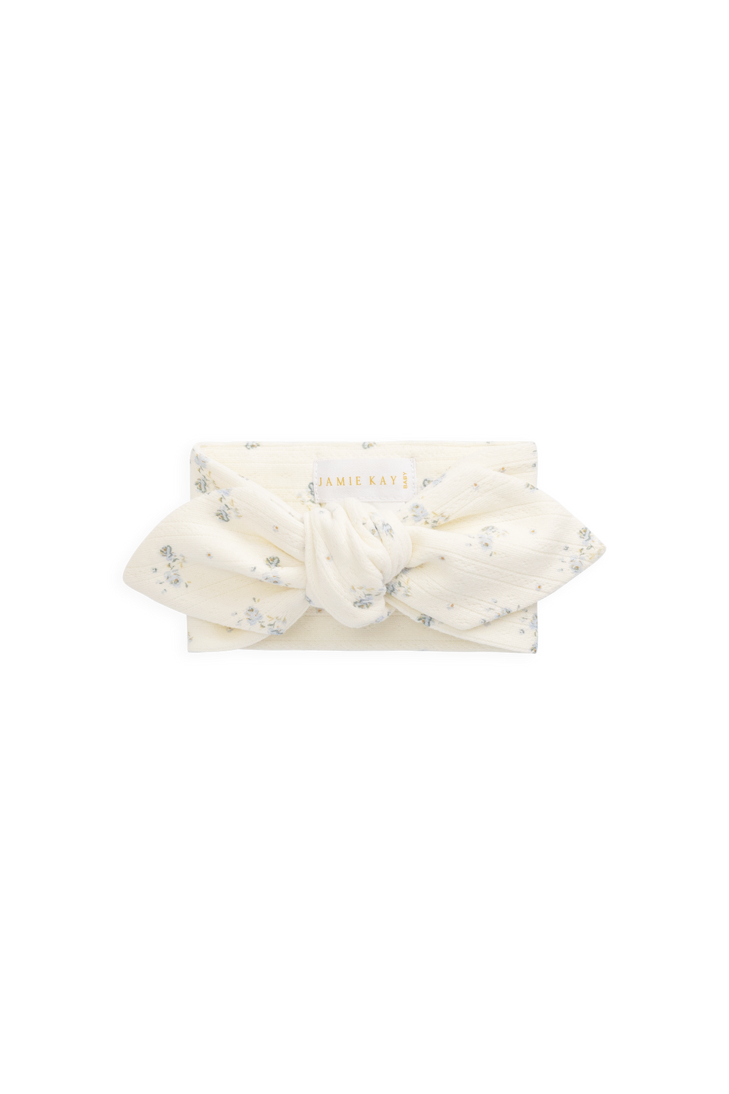Organic Cotton Pointelle Headband - Blue