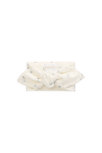 Bandeau en coton-élasthanne pointelle biologique bleu délicat avec une extensibilité douce pour bébé et enfant