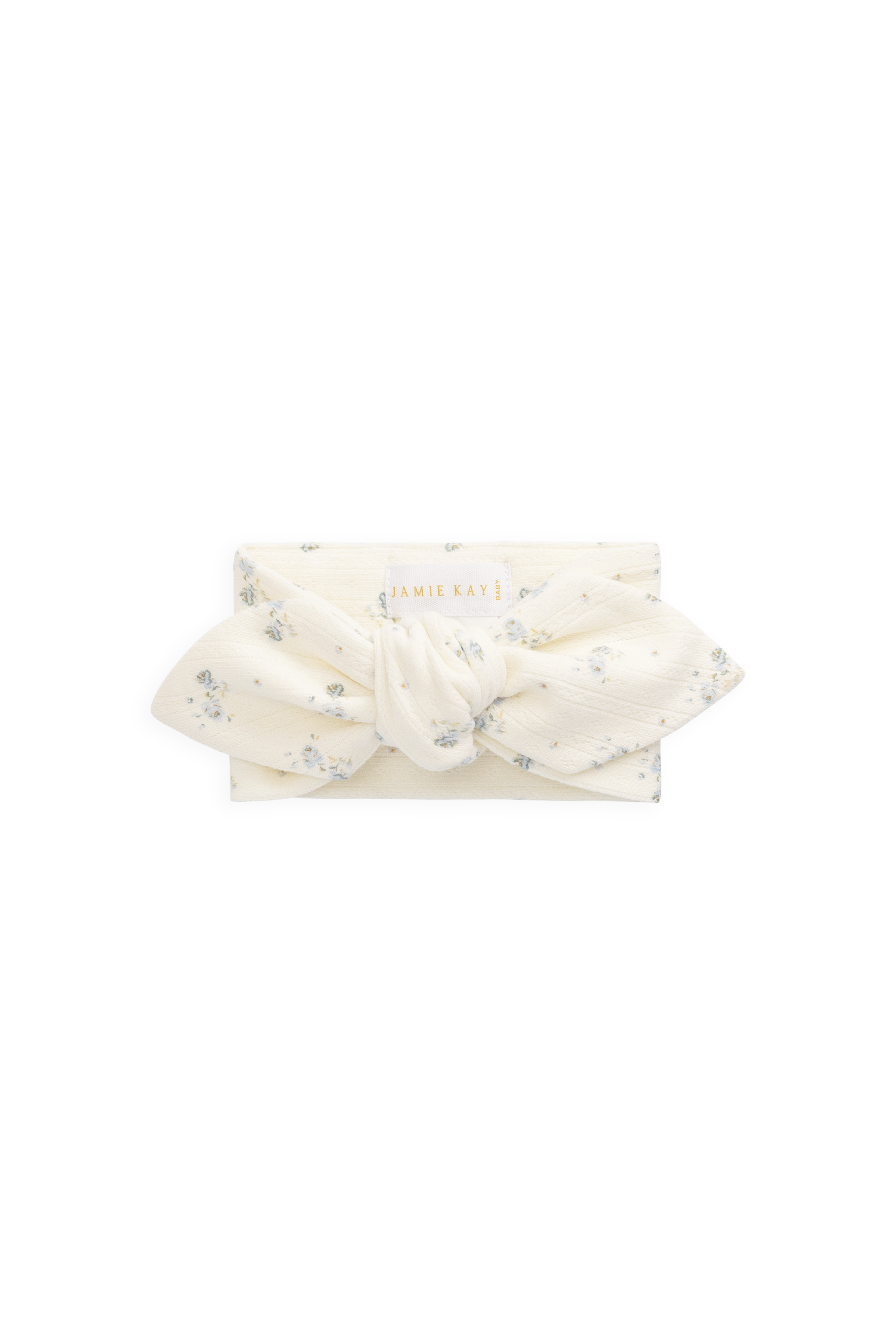 Organic Cotton Pointelle Headband - Blue