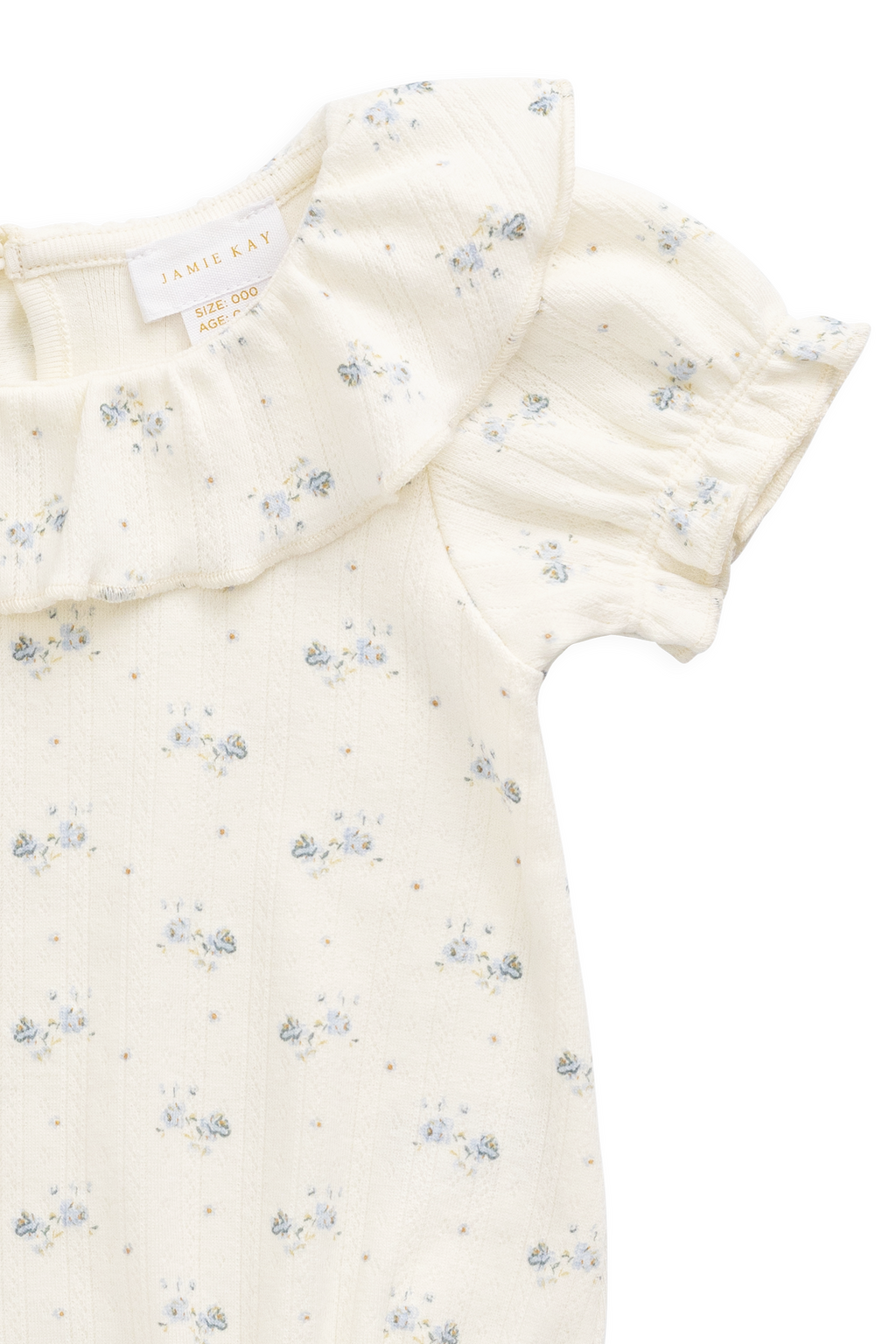 Organic Cotton Pointelle Bodysuit - Blue