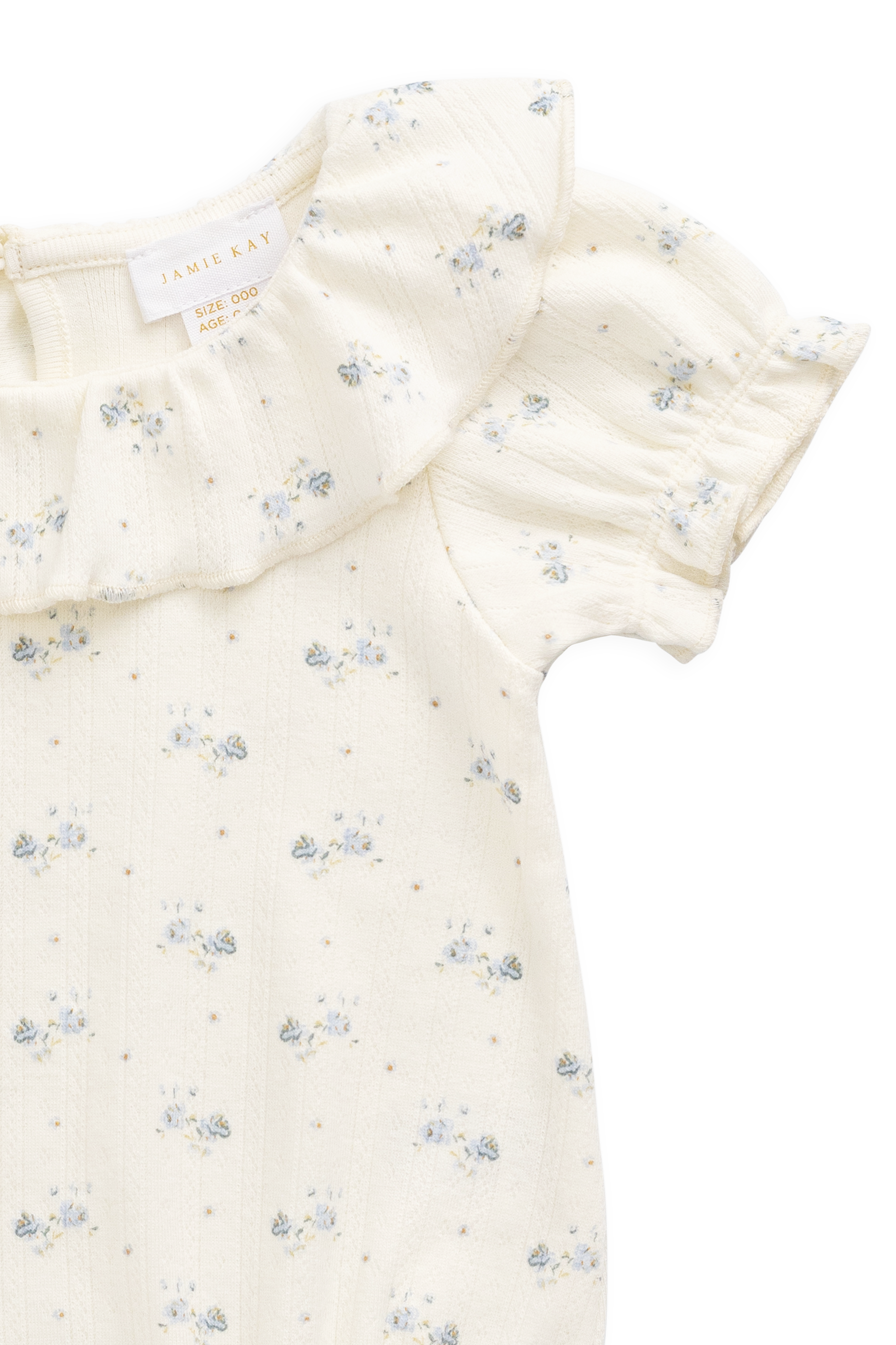 Organic Cotton Pointelle Bodysuit - Blue