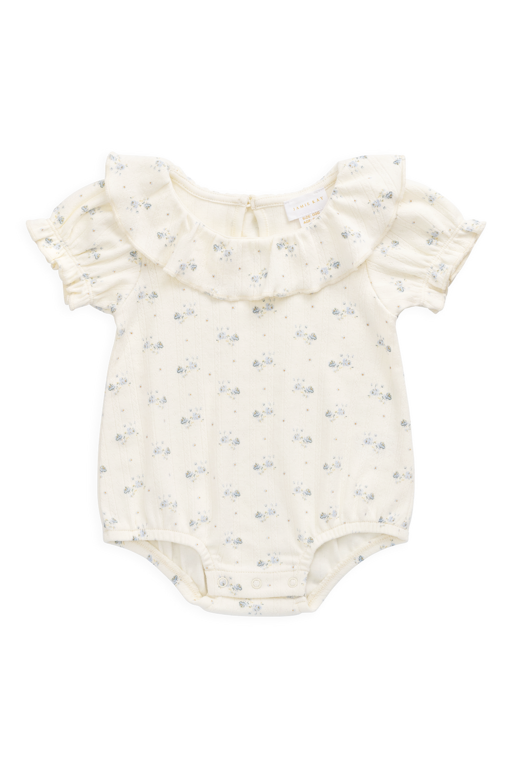 Organic Cotton Pointelle Bodysuit - Blue