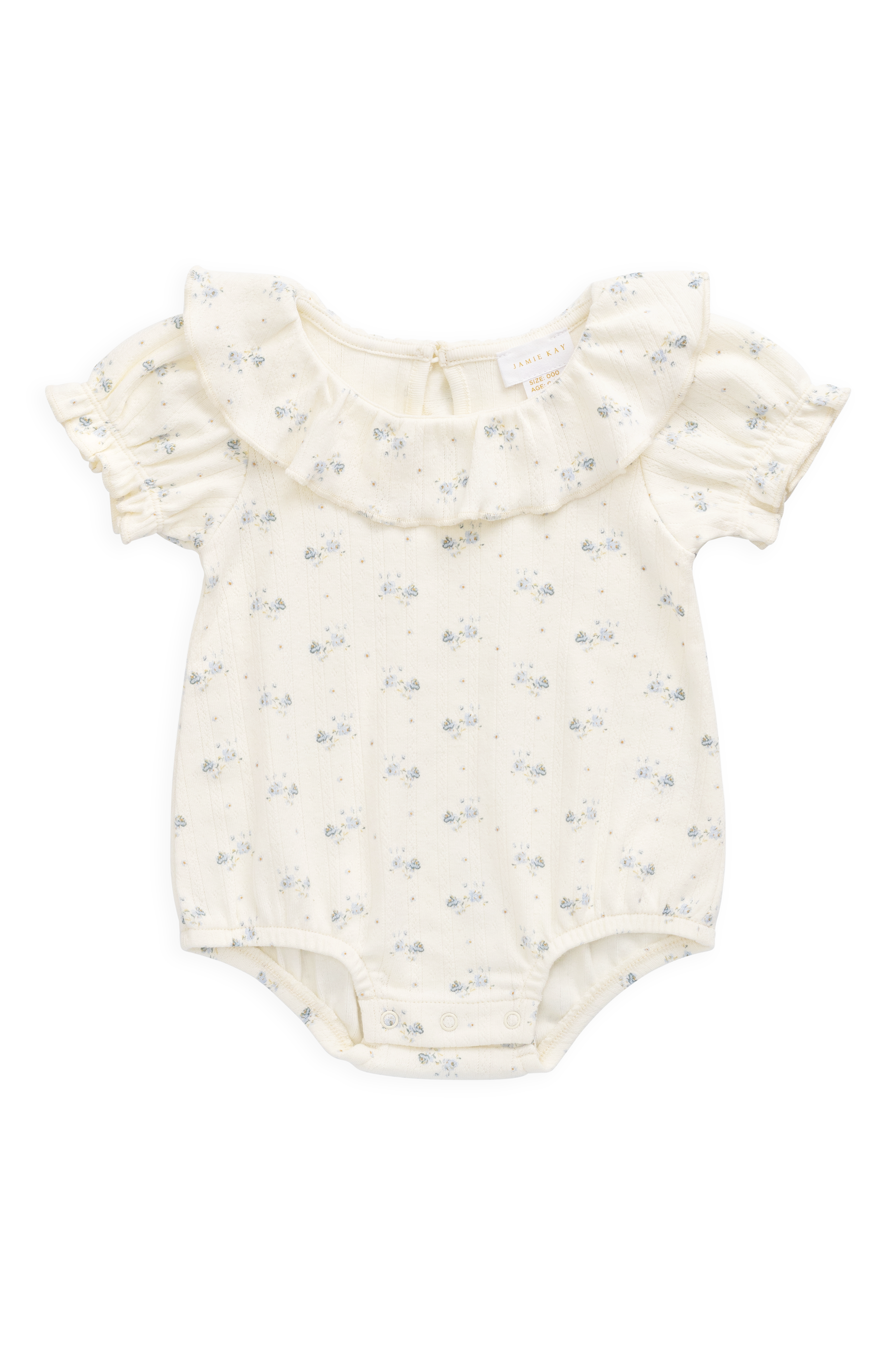 Organic Cotton Pointelle Bodysuit - Blue