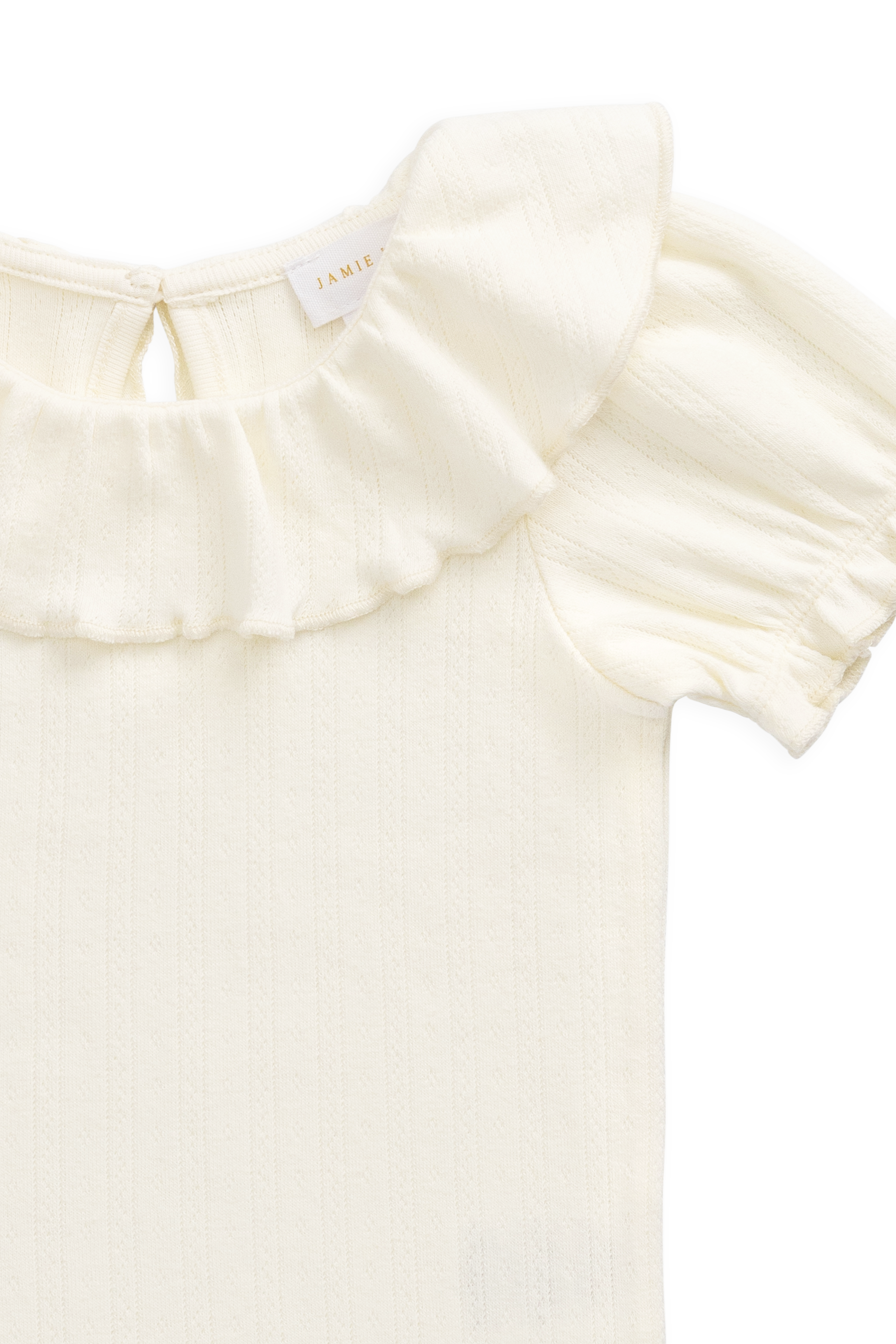 Organic Cotton Pointelle Top - Parchment
