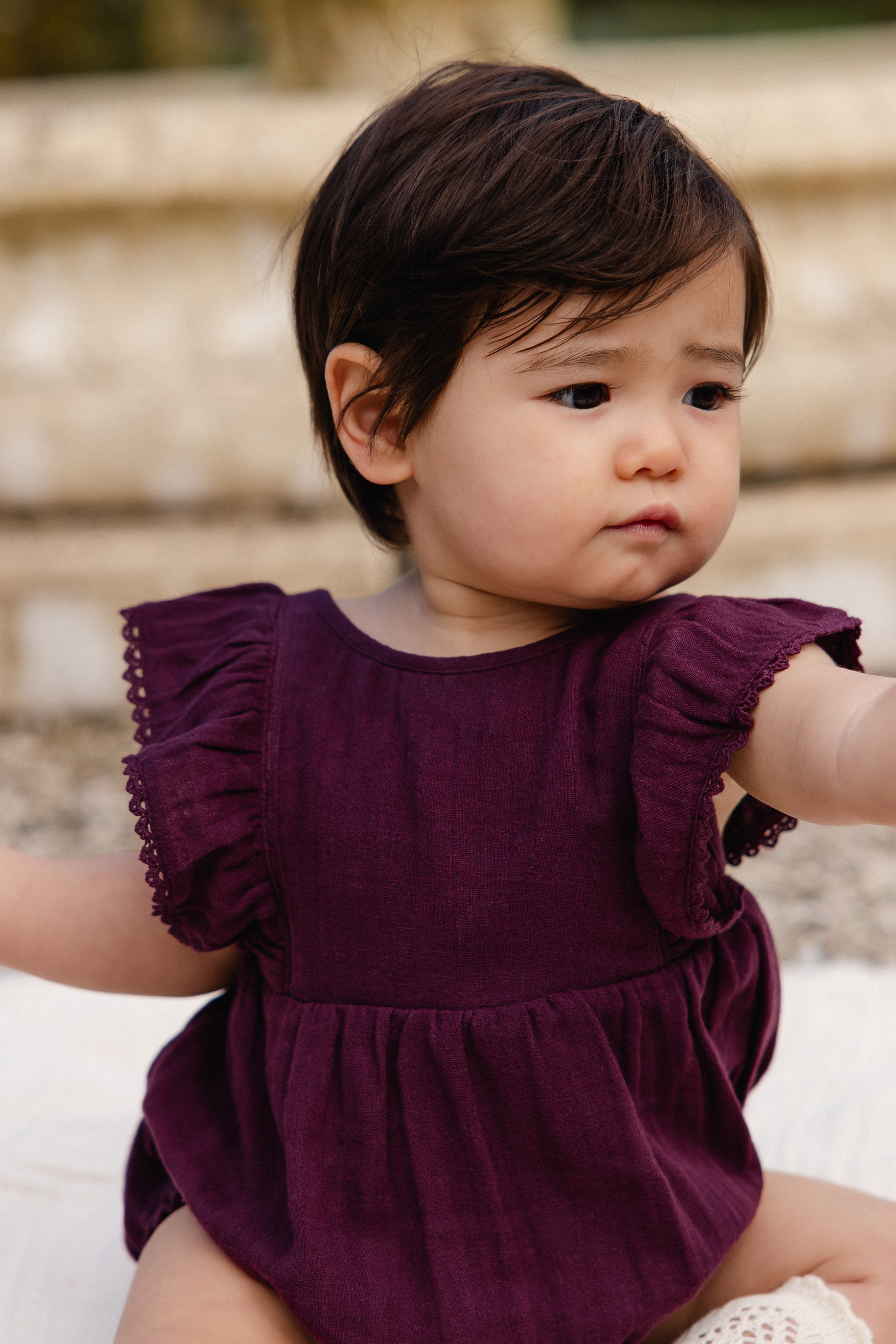 Organic Cotton Muslin Playsuit - Fig
