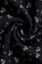 Haut en coton bio ample marine à motif floral avec corsage froncé et bretelles à nouer réglables pour filles de 0 à 10 ans