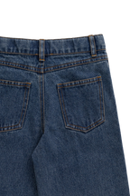Pantalon en jean droit classique intemporel en coton avec poches fonctionnelles pour filles de 1 à 14 ans
