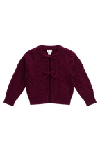 Cardigan en maille de coton avec détails texturés et liens à nouer sur le devant pour filles de 6 mois à 8 ans
