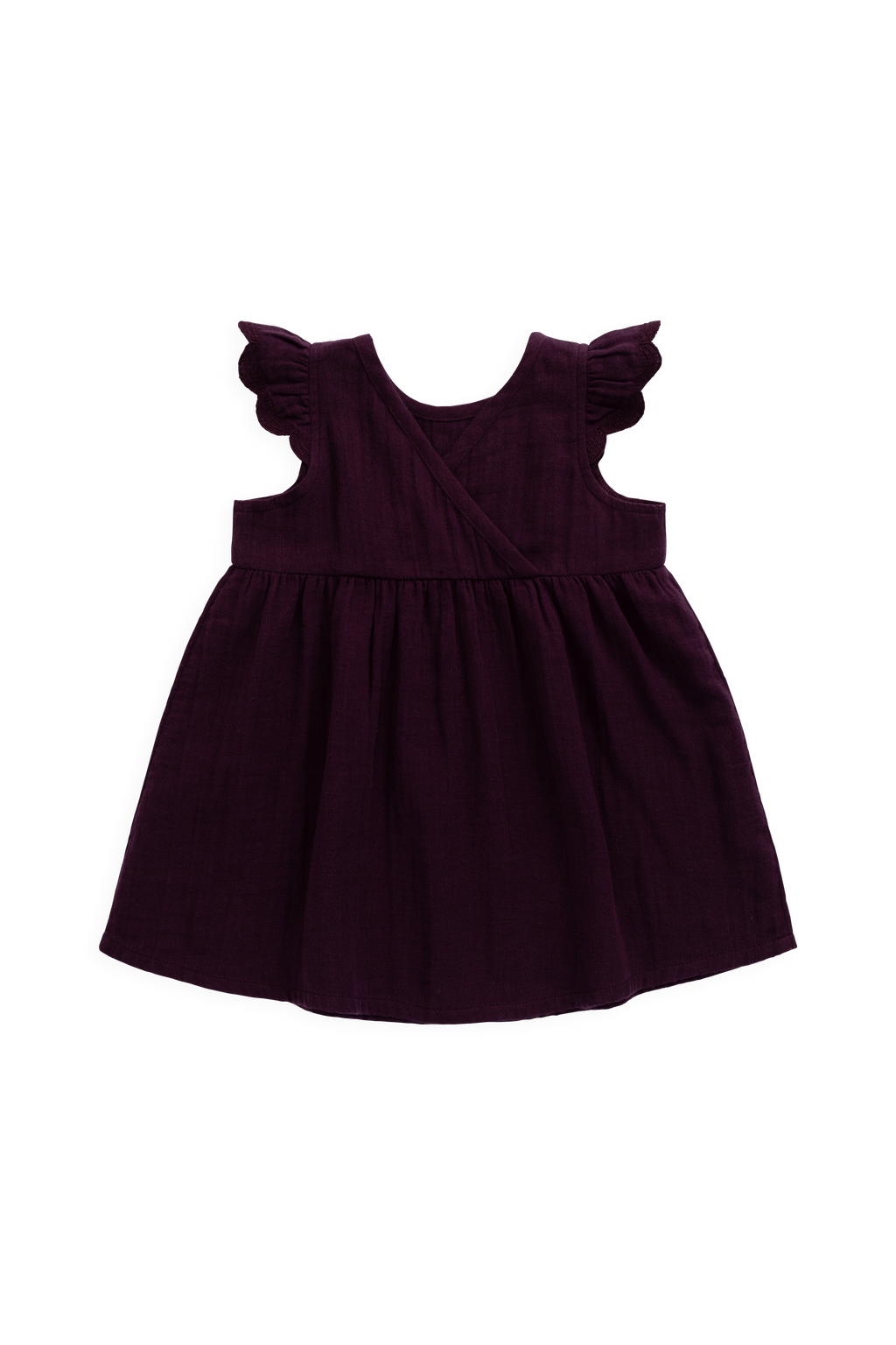 Organic Cotton Muslin Lace Dress - Fig