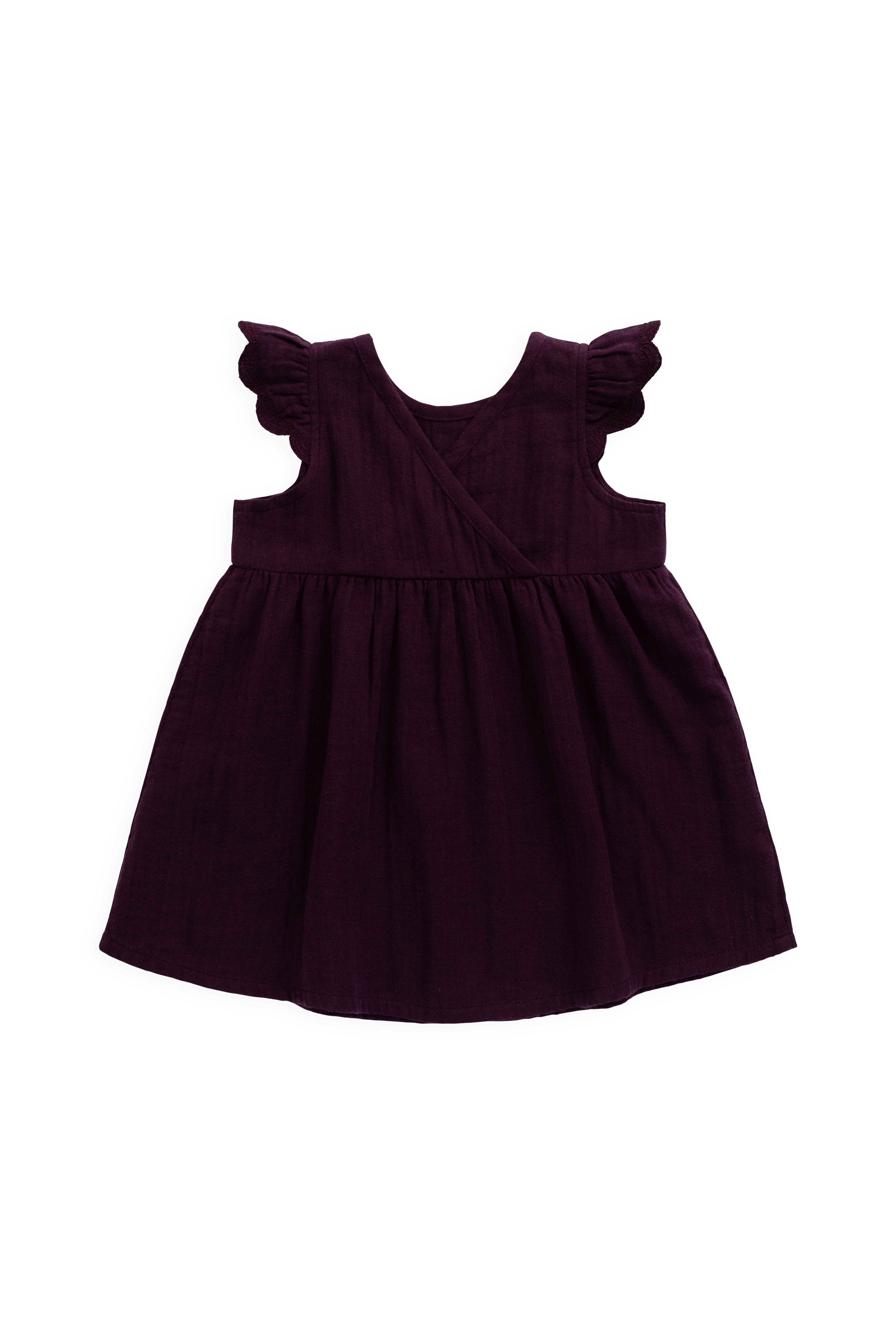 Organic Cotton Muslin Lace Dress - Fig