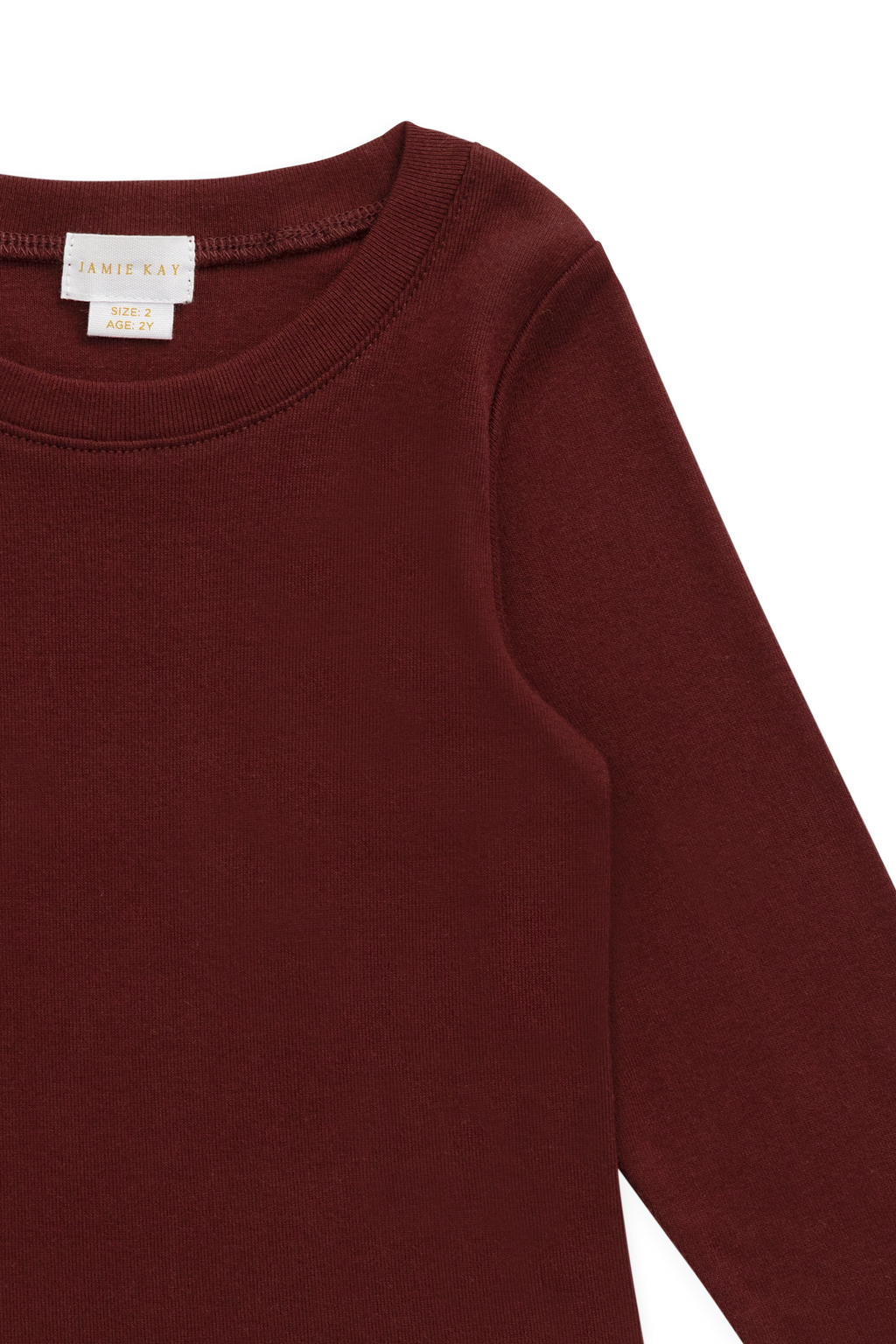 Organic Cotton Long Sleeve Top - Burgundy