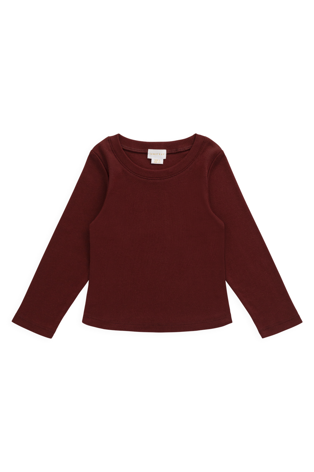 Organic Cotton Long Sleeve Top - Burgundy