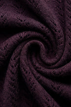 Gilet Fille en Coton Tricoté Noir Cassis Riche avec Détails Texturés & Boutons sur le Devant, Tailles 6M-10A