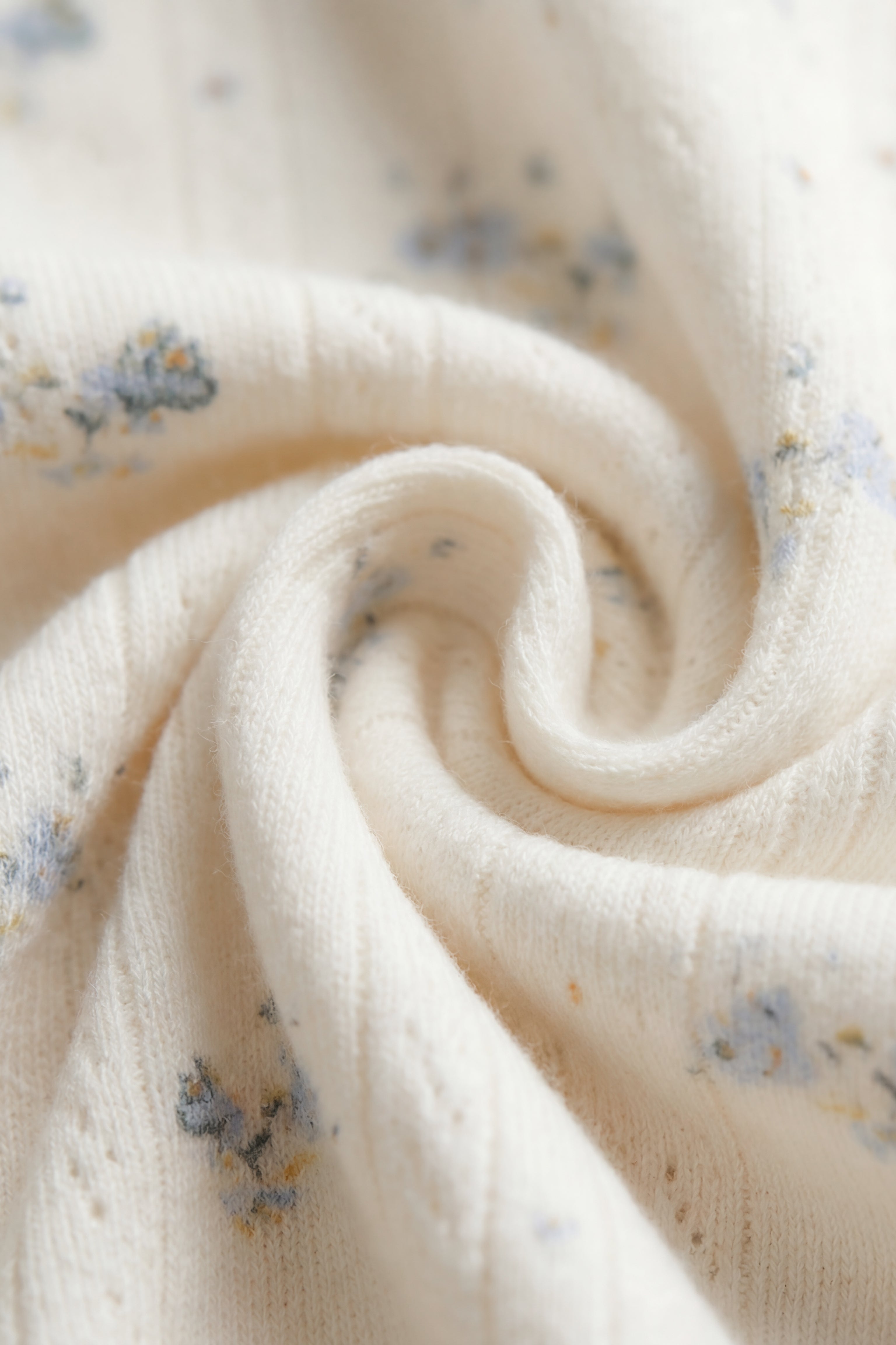 Organic Cotton Pointelle Headband - Blue